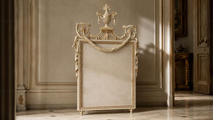Set of furniture (Classic decorative panel with vase and drapery, KMB_0030-09) 3D models for cnc
