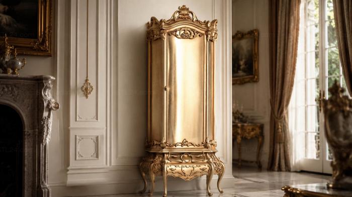Set of furniture (Rococo style corner cabinet with carved decor, KMB_0053) 3D models for cnc