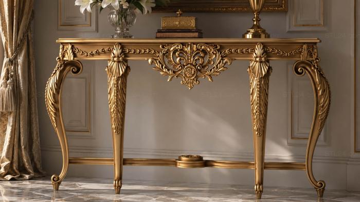 Set of furniture (Console with carving in Louis XV style, KMB_0111) 3D models for cnc