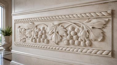 Church baguette Decorative frieze with vine and classic rope 3d model