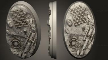 Bases 60mm oval base magnet v2 3d model