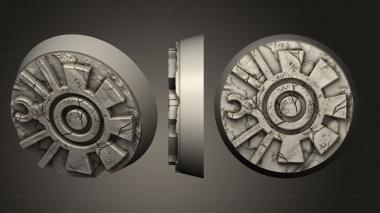 Bases Aztec 25mm round magnet 3d model