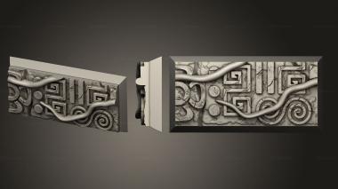 Bases Aztec 25x50mm square magnet 3d model