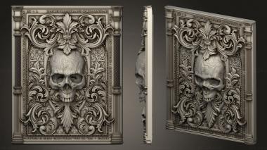 Bases Skull in Victorian frame 3d model