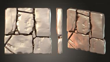 Bases Square Flagstone Toppers Topper 3d model