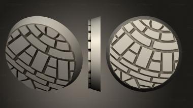 Bases Mosaic 32mm round base magnet V4 3d model