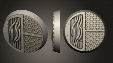 Bases Sci Fi 32mm round base magnet V3 3d model
