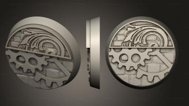 Bases Steam Punk 32mm round base magnet V2 3d model