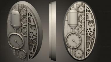 Bases Steam Punk 60x35mm Oval base magnet 3d model