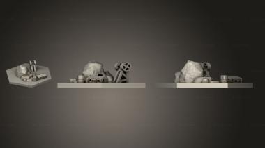 Bases Windmill Mine Rock Formation Mine Tile 3d model