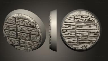 Bases Wood 32mm round base magnet V3 3d model