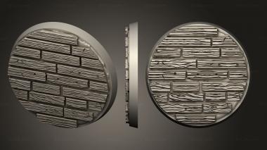 Bases Wood 50mm round base magnet 3d model