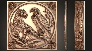 Fantasy and Fairy Tales Leopard and eagle - the union of hunting power 3d model