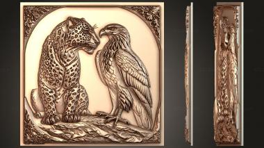 Fantasy and Fairy Tales Leopard and eagle - the fusion of predatory instincts 3d model