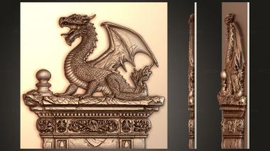 Fantasy and Fairy Tales Basilisk on top of the tower - danger and stronghold 3d model