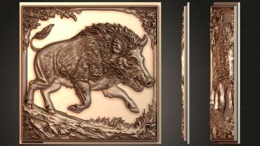 Fantasy and Fairy Tales Boar in a combat jump - the onslaught of nature 3d model