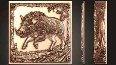 Fantasy and Fairy Tales Boar in a combat jump - a burst of wild anger 3d model