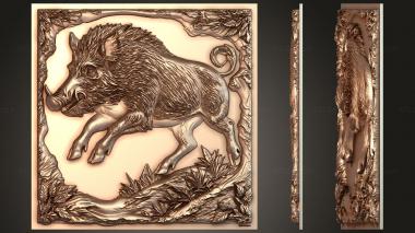 Fantasy and Fairy Tales Boar in a combat jump - furious attack 3d model
