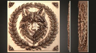 Fantasy and Fairy Tales Wolf with oak wreath - strength of character 3d model