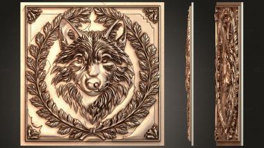 Fantasy and Fairy Tales Wolf with oak wreath - personification of fortitude 3d model