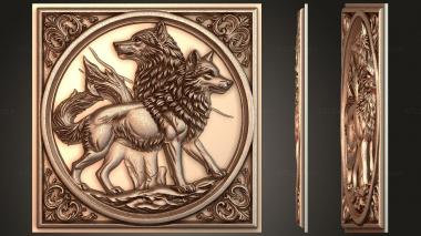 Fantasy and Fairy Tales Heraldic wolves - the spirit of the family 3d model
