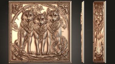 Fantasy and Fairy Tales Heraldic wolves - the spirit of family unity 3d model