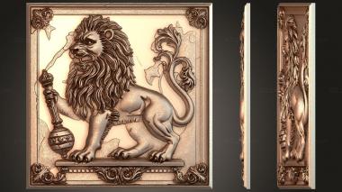 Fantasy and Fairy Tales Heraldic lion - emblem of royal power 3d model