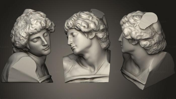 Бюсты и головы античные и исторические (Esclavo moribundo Miguel Angel, BUSTA_0647) 3D модель для ЧПУ станка