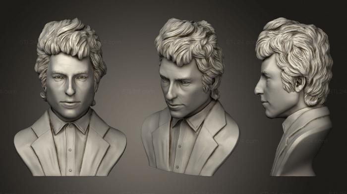 Busts and bas-reliefs of famous people (Bob Dylan bust, BUSTC_0892) 3D models for cnc