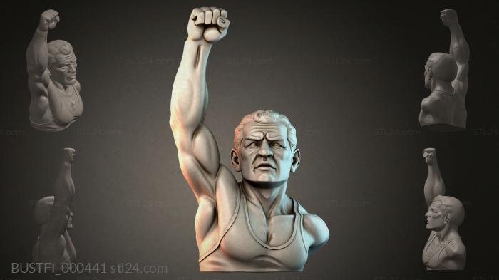 Бюст мужчины с поднятой рукой