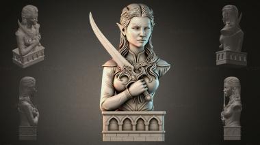 Fantasy busts Bust of an Elf with a Sword 3d model