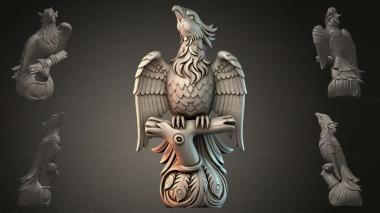 Fantasy busts Decorative eagle on a branch 3d model