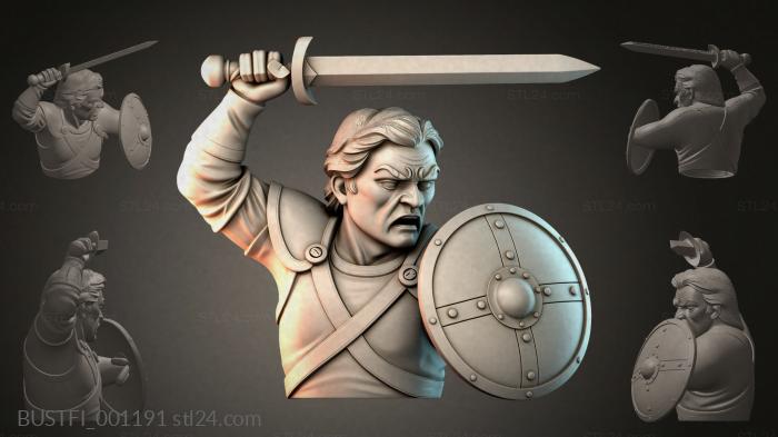 Бюст воина с мечом