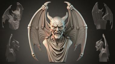 Fantasy busts Demon with Wings 3d model