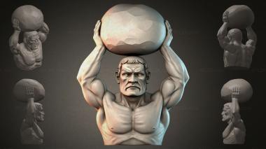 Fantasy busts Athlete with a Stone 3d model