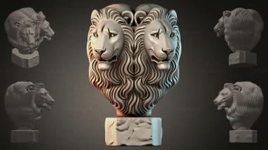 Fantasy busts Lion bust 3d model