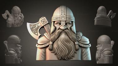 Fantasy busts Bust of a Viking 3d model