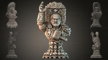 Fantasy busts Sculpture with a hammer 3d model