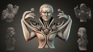 Fantasy busts Ornamented bust of a man 3d model