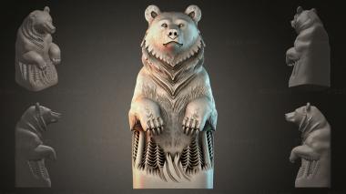 Fantasy busts Carved Bear Figure 3d model