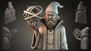 Fantasy busts Magician with a Magic Ball 3d model