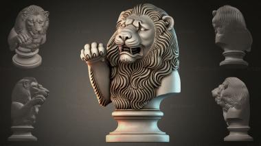 Fantasy busts Bust of a lion 3d model