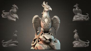 Fantasy busts Phoenix bird sculpture 3d model