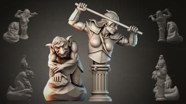 Fantasy busts Goblin with a Spear 3d model