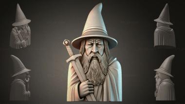 Fantasy busts Dwarf with a Sword 3d model