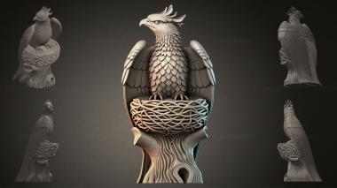 Fantasy busts Owl on the nest 3d model