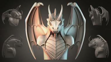 Fantasy busts Dragon with Wings 3d model