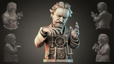 Fantasy busts Bust of an old inventor 3d model