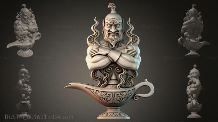 Бюсты фэнтези (Джин в лампе, BUSTFI_001631) 3D модель для ЧПУ станка