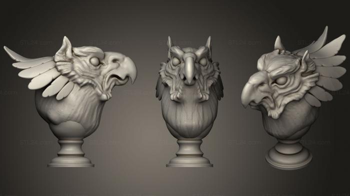 Бюсты монстры и герои (Женский бюст Грифона, BUSTH_0604) 3D модель для ЧПУ станка